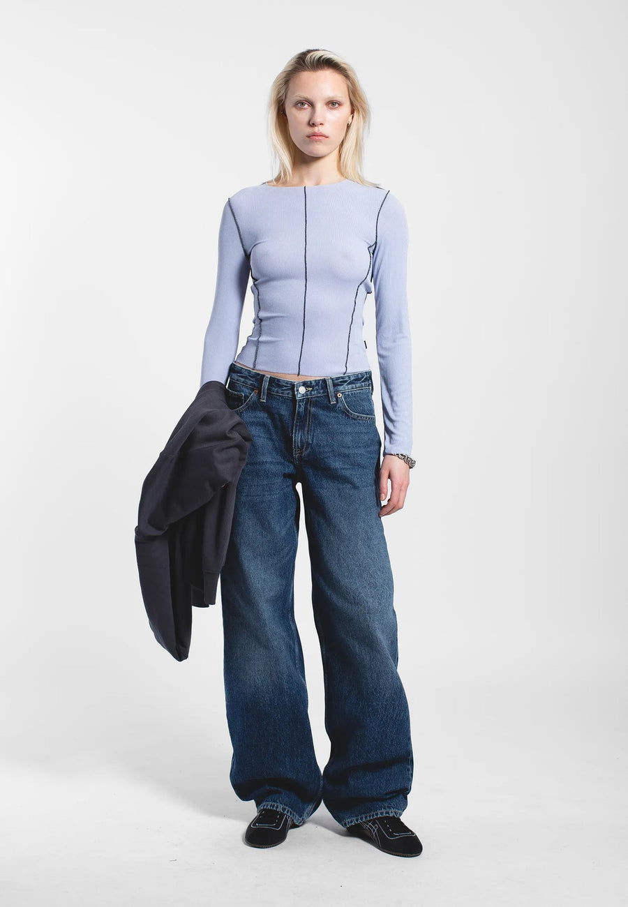 Dr Denim Nicola Top Zen Blue Contrast