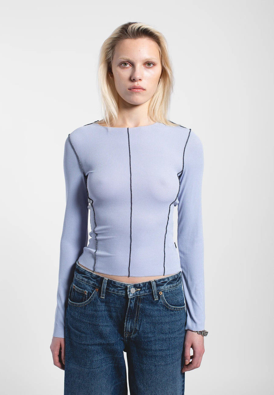 Dr Denim Nicola Top Zen Blue Contrast