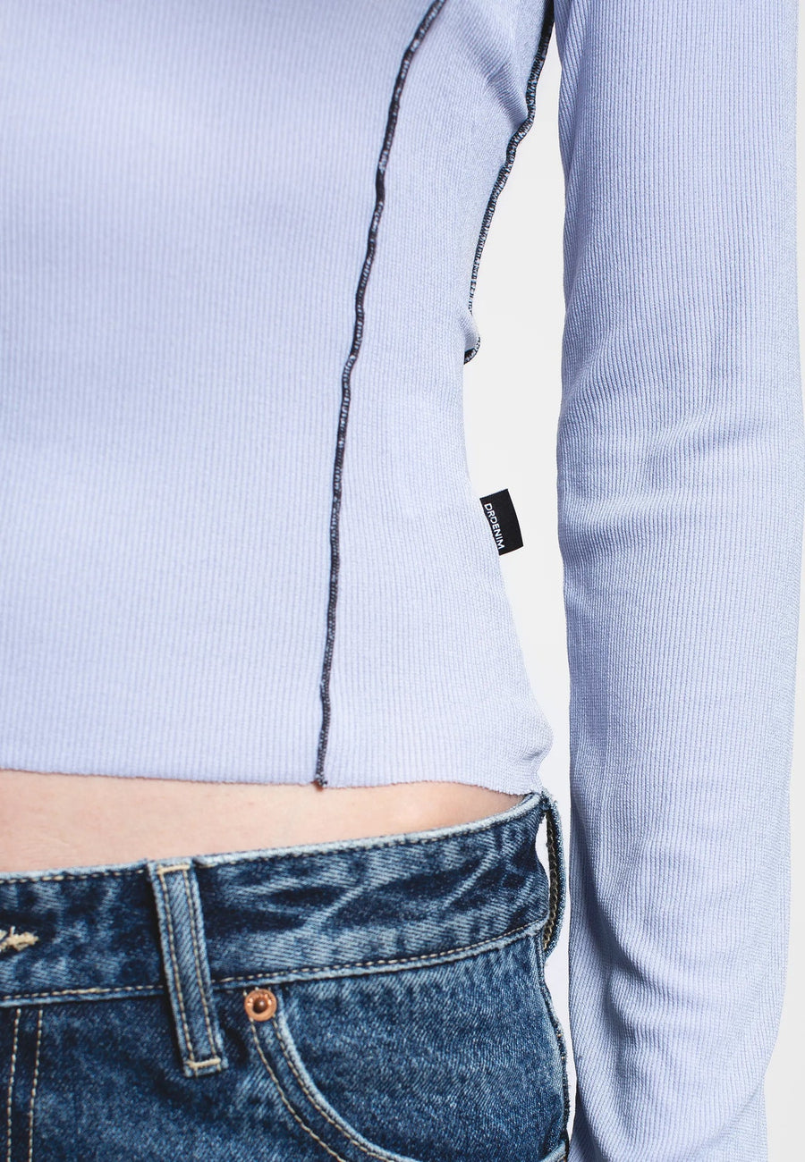 Dr Denim Nicola Top Zen Blue Contrast