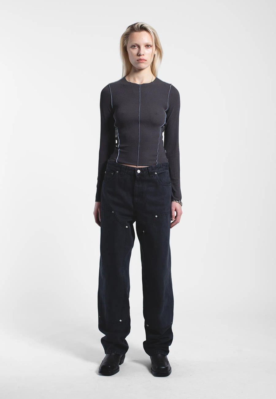 Dr Denim Nicola Top Asphalt Contrast