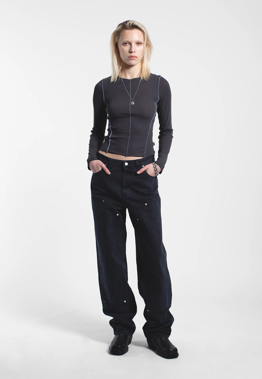 Dr Denim Nicola Top Asphalt Contrast
