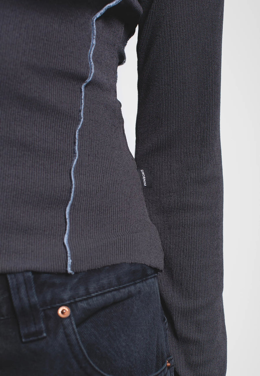 Dr Denim Nicola Top Asphalt Contrast