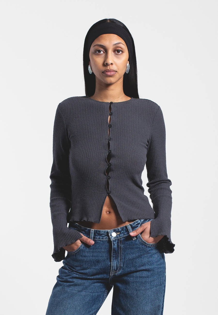 Dr Denim Erica Top Asphalt Grey