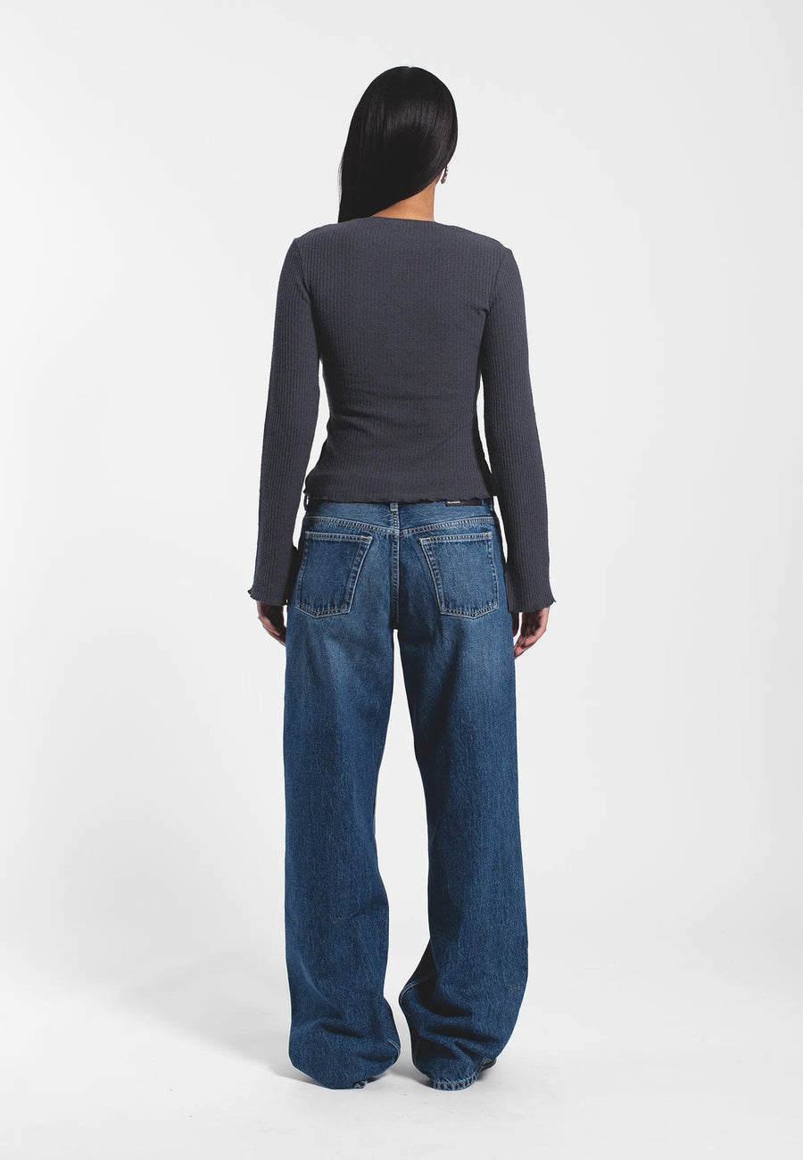 Dr Denim Erica Top Asphalt Grey