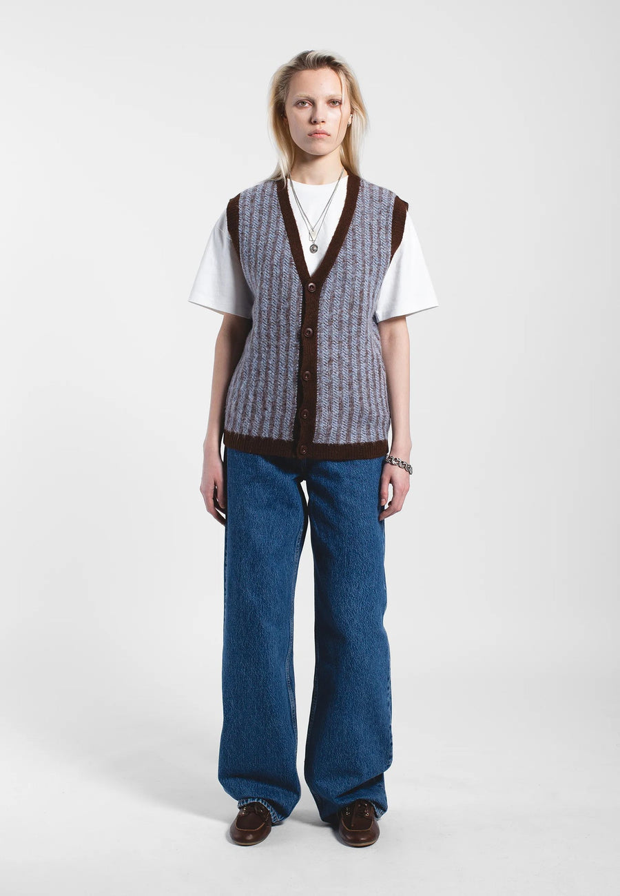 Dr Denim Bobby Vest Zen Blue Twine
