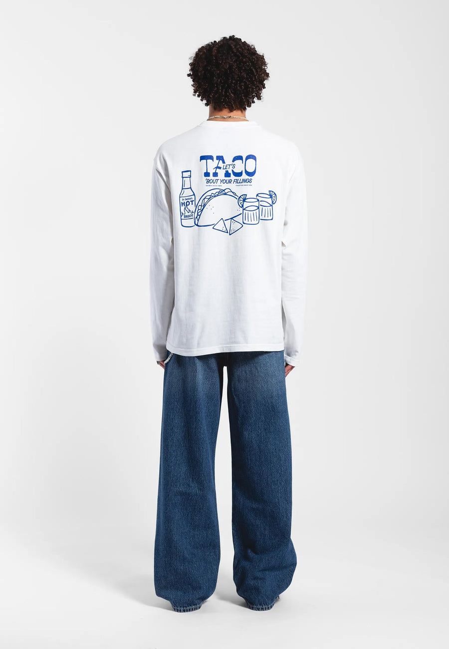Dr Denim Caiden Long Sleeve Off White Taco