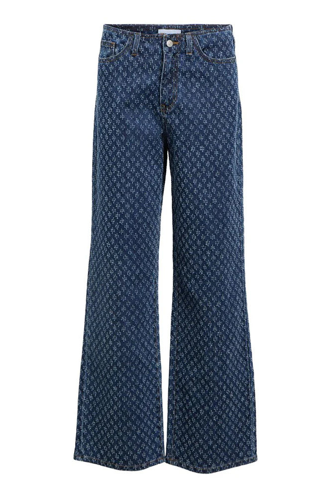 Object Sava Jacquard Dark Blue Jeans