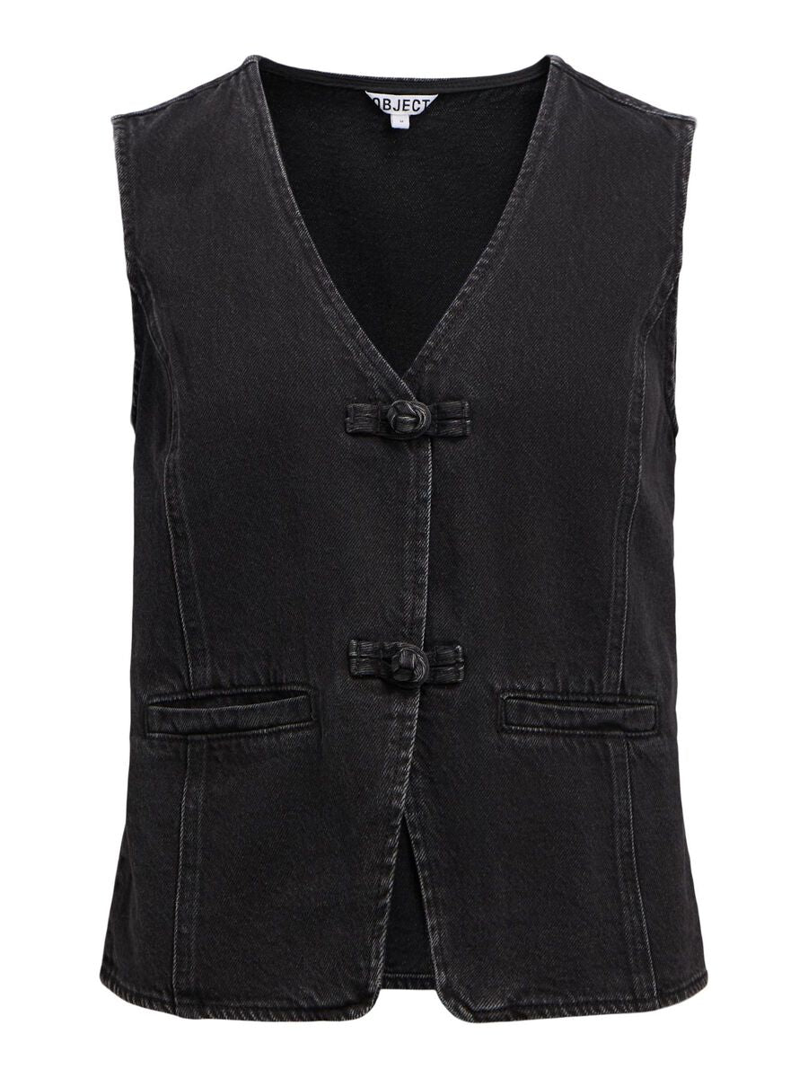 Object Black Black Denim Waistcoat