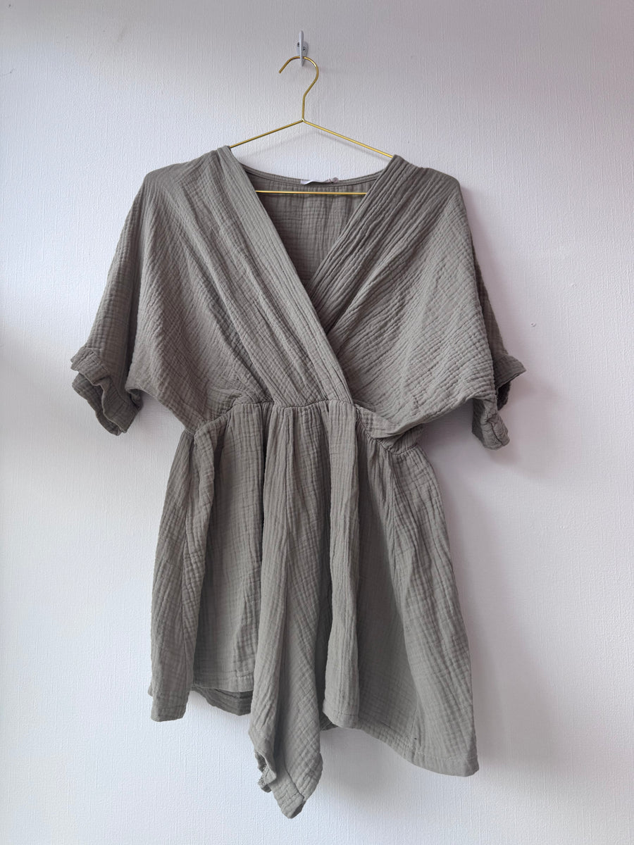 ETWW Cheesecloth Playsuit Sage Green One Size
