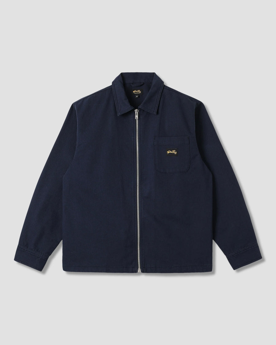 Stan Ray Zip Shirt Navy Bedford