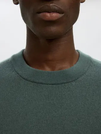 Selected Homme Tray Merino Wool Crew Neck Jumper Sweater Dark Green