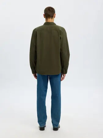 Selected Homme Travis Overshirt Shacket Shirt Khaki
