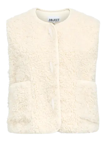 Object Iduna Furry Fleece Gilet Cream