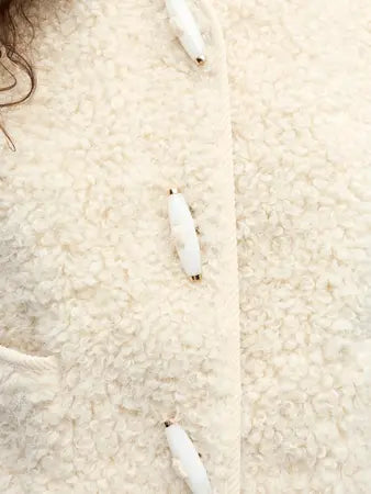 Object Iduna Furry Fleece Gilet Cream