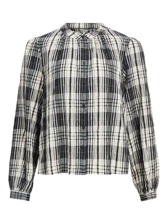 Object Sis Blouse Black White Check
