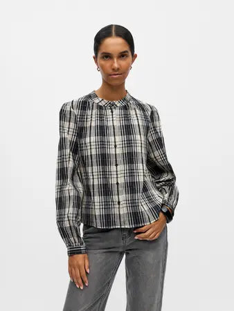 Object Sis Blouse Black White Check