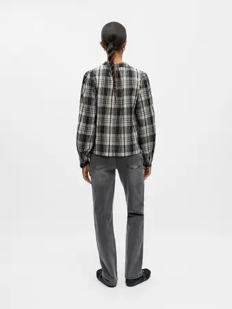 Object Sis Blouse Black White Check