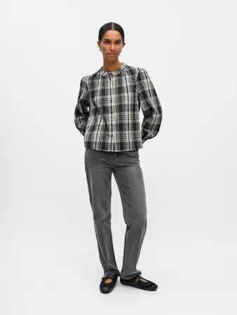 Object Sis Blouse Black White Check
