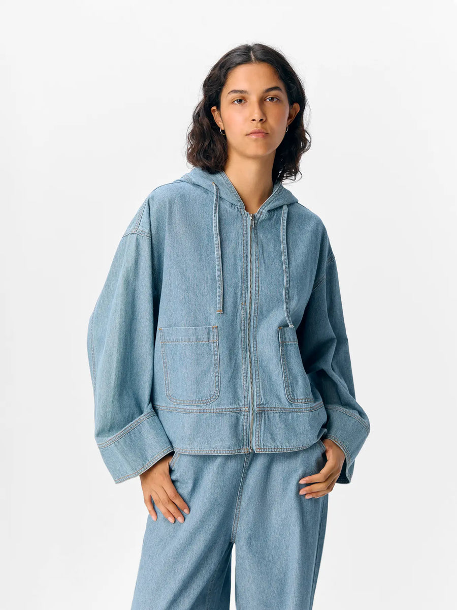 Object Raly Denim Hoody Style Jacket