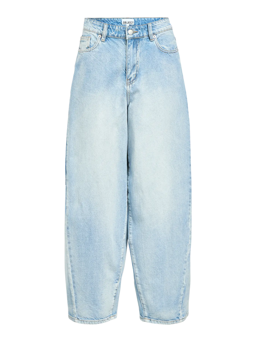 Object Moji Elsa Barrel Leg Jeans Light Wash