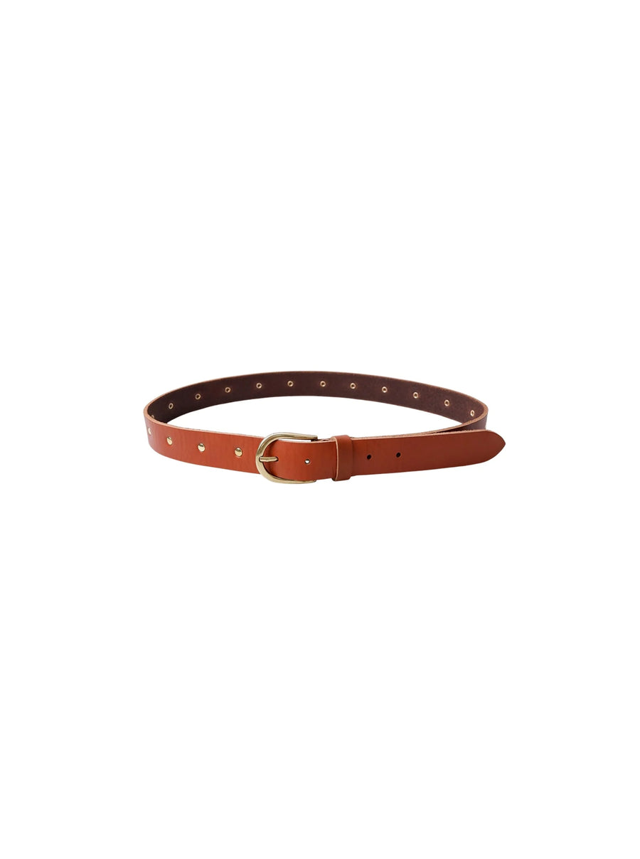 Black Colour Leather Belt Cognac Brown