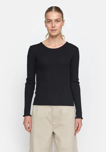 Esme Studios Ella Pointelle  Top Blouse