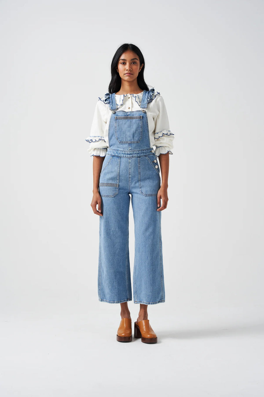 Seventy & Mochi Elodie Frill Dungarees Rodeo Vintage