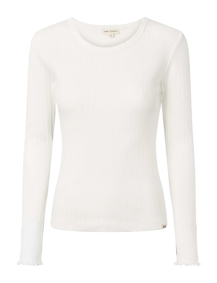 Esme Studios Ella Pointelle Top Blouse
