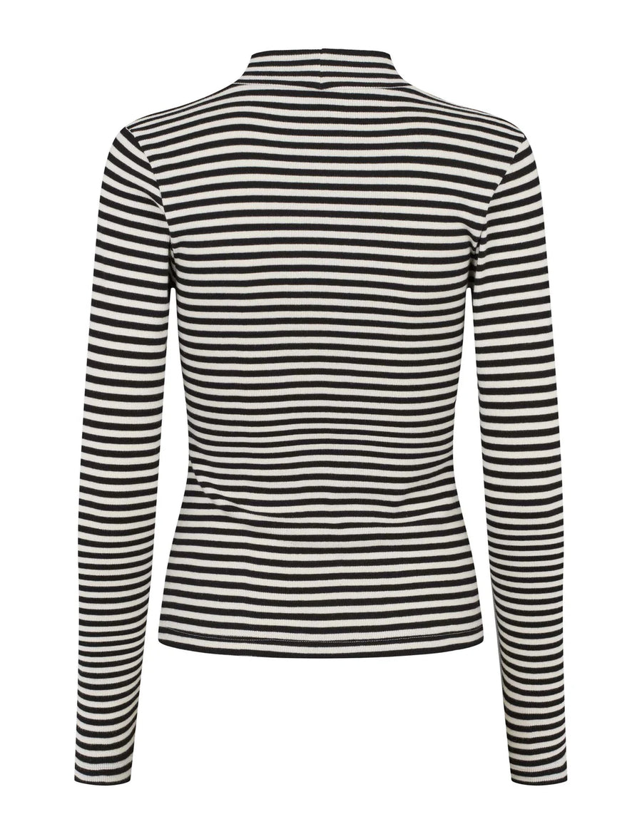 Esme Studios Blossom Turtle Neck Black White Stripe