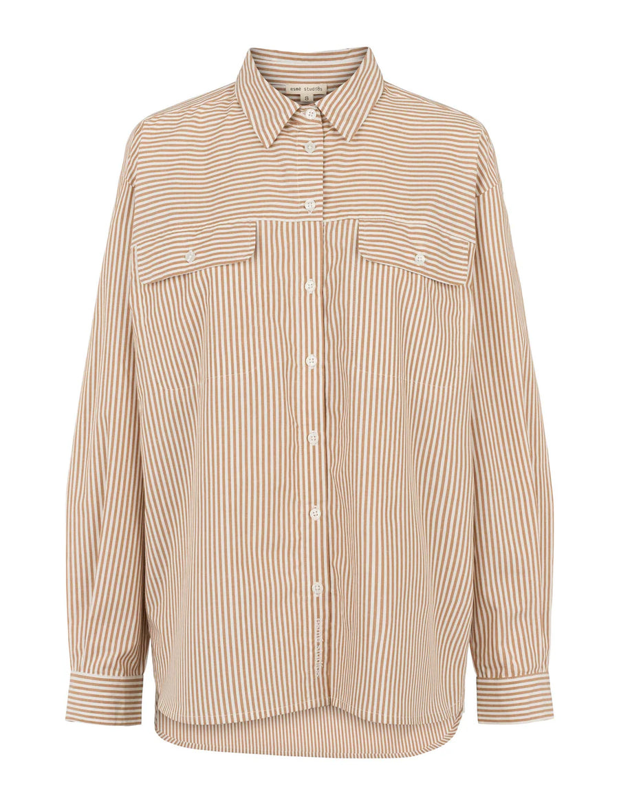 Esme Studios Hella Stripe Shirt Warm Sand