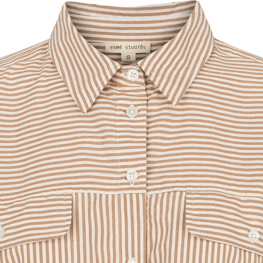 Esme Studios Hella Stripe Shirt Warm Sand