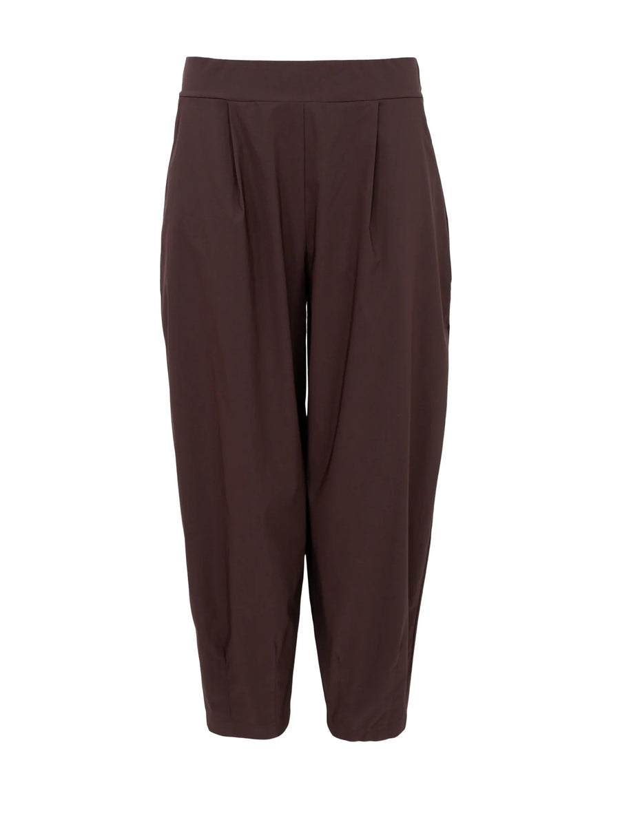 Black Colour Davina Barrel Trouser Coffee Brown