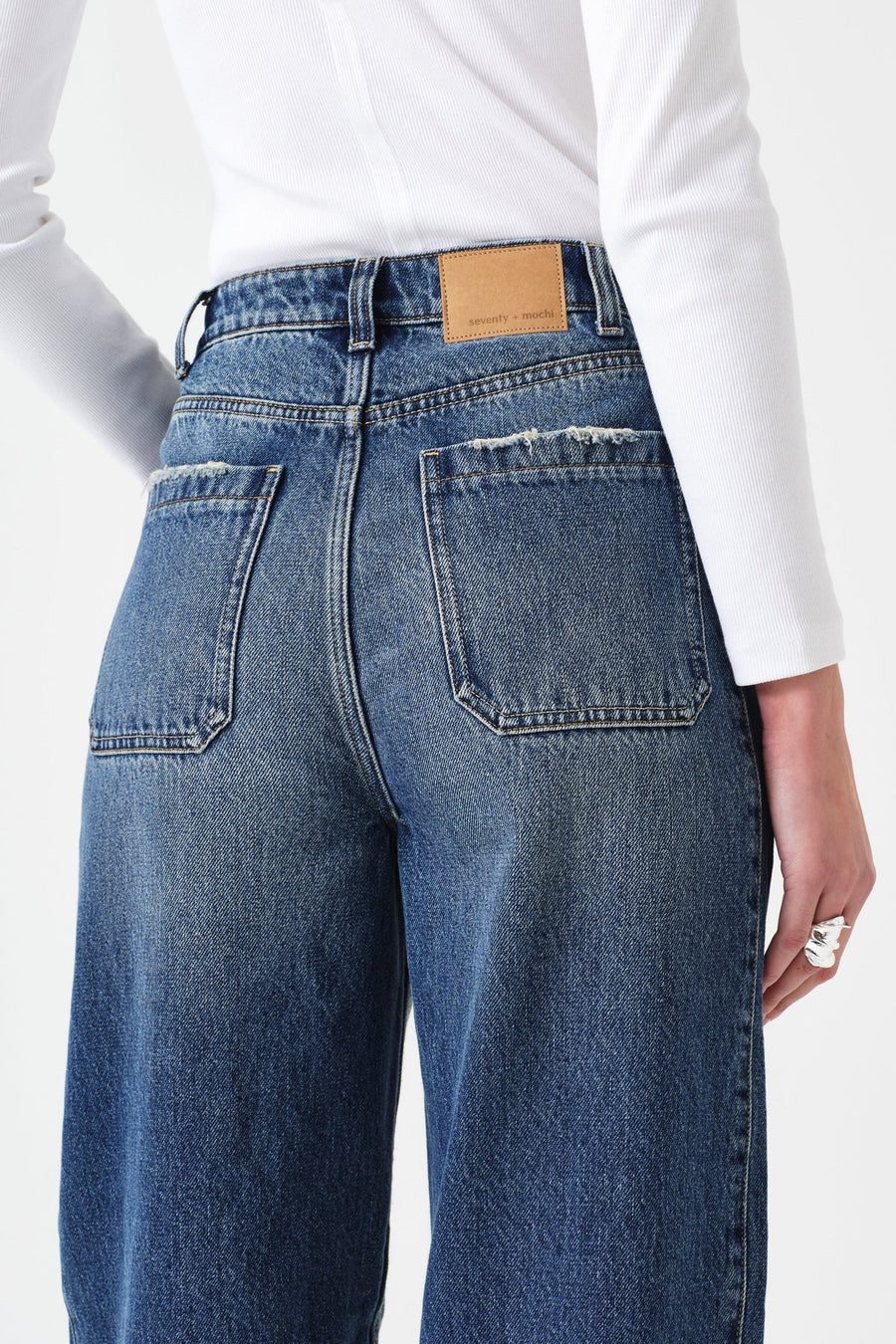 Seventy & Mochi Bo Barrel Leg Jeans Pheonix Blue