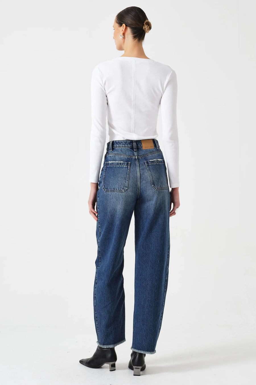 Seventy & Mochi Bo Barrel Leg Jeans Pheonix Blue