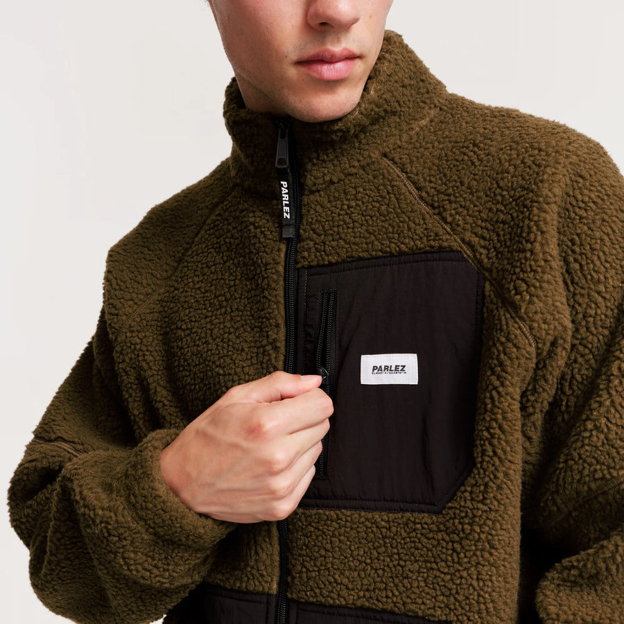 Parlez Ascend Fleece Coat Jacket Moss Green