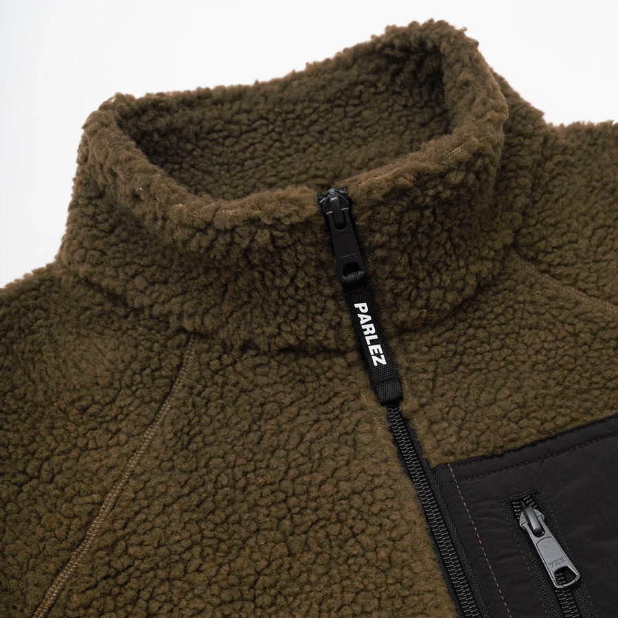 Parlez Ascend Fleece Coat Jacket Moss Green