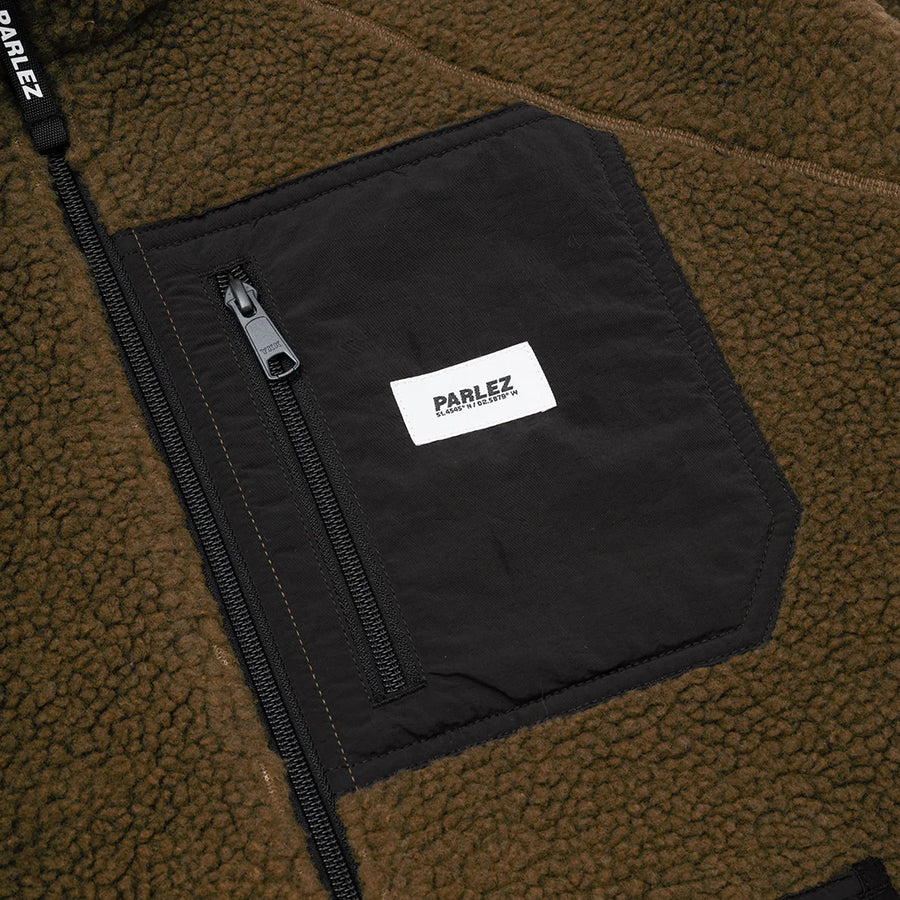 Parlez Ascend Fleece Coat Jacket Moss Green