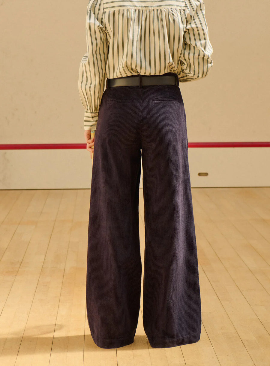 Petite Mendigote Pedro Velvet Trousers Navy