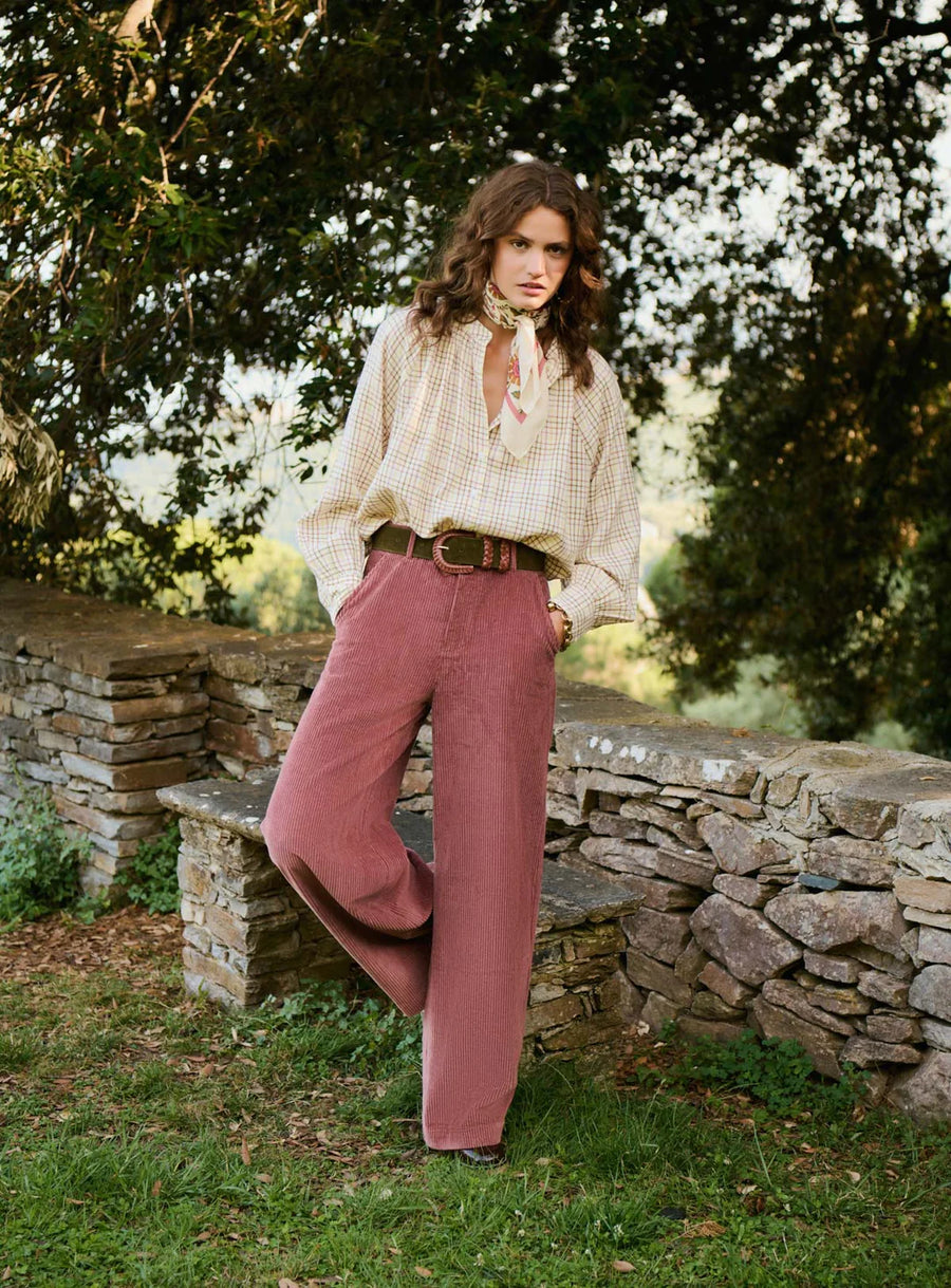 Petite Mendigote Pedro Velvet Trousers Rosewood