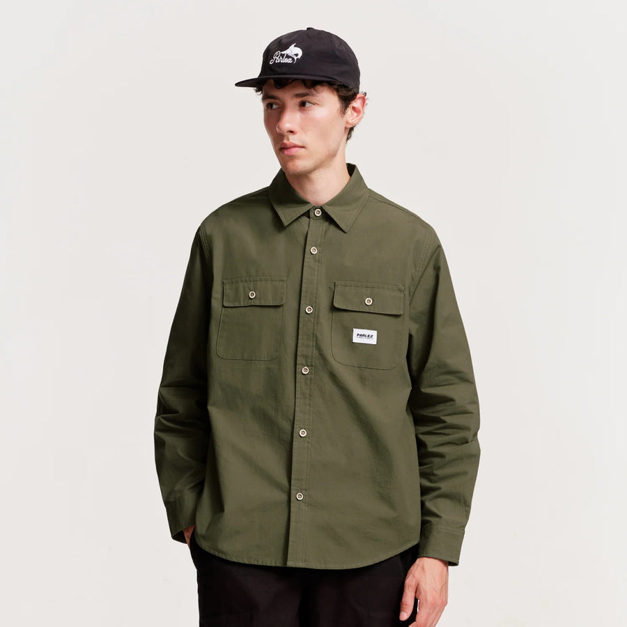 Parlez Amble Ripstop Shirt Moss Green