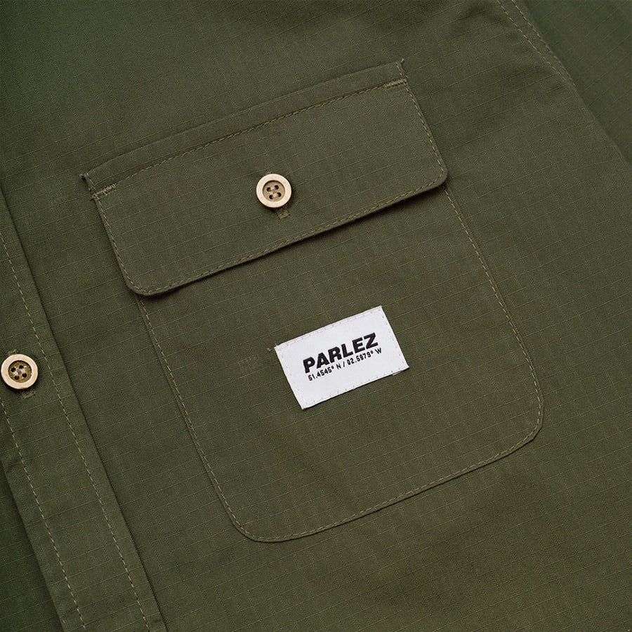 Parlez Amble Ripstop Shirt Moss Green