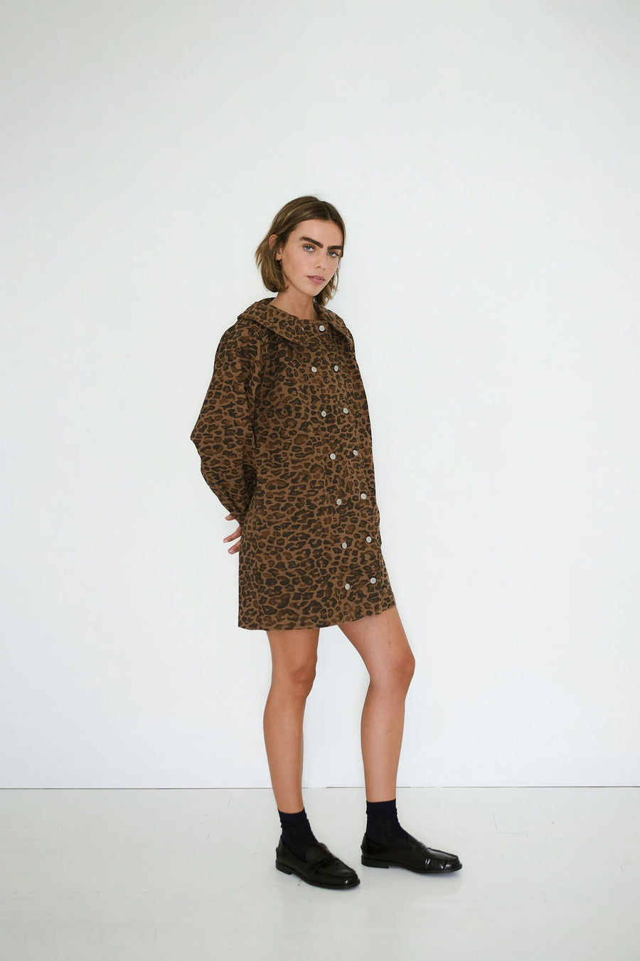 The Tiny Big Sister Berta Animal Print Dress Denim