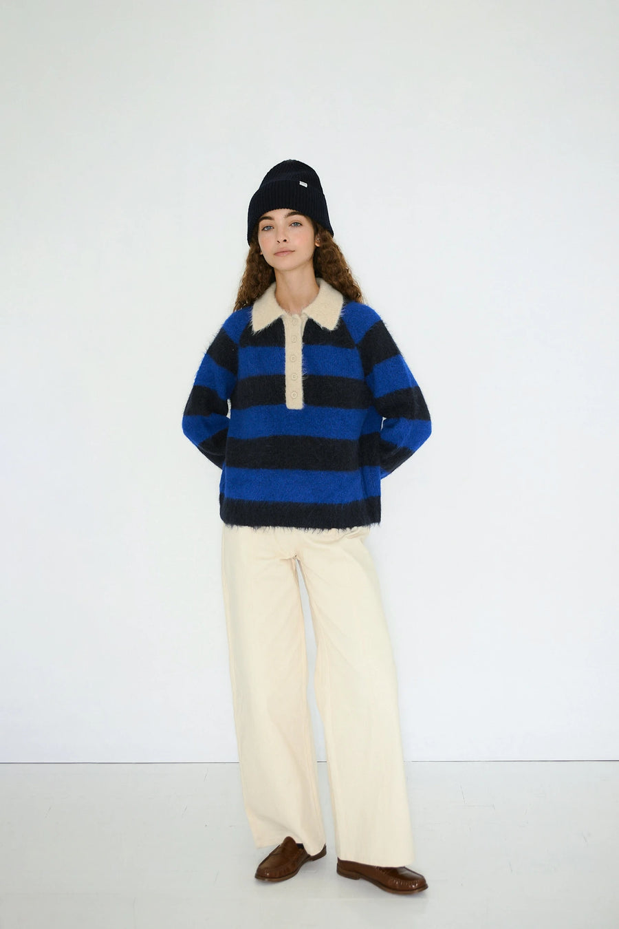 The Tiny Big Sister Frank Striped Polo Knit