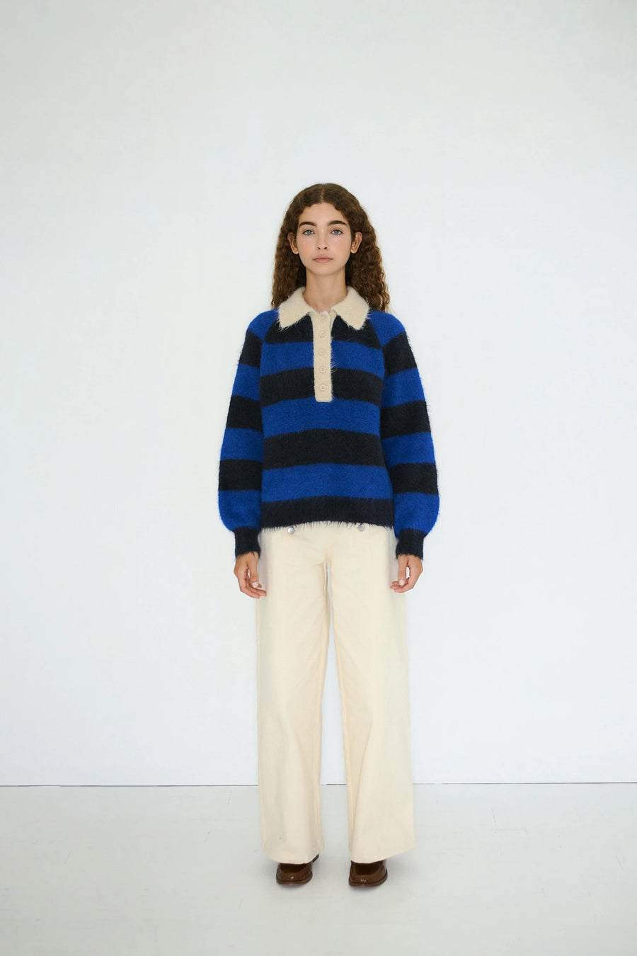 The Tiny Big Sister Frank Striped Polo Knit