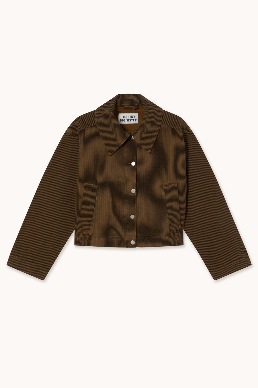 The Tiny Big Sister Boxy Stripe Denim Jacket