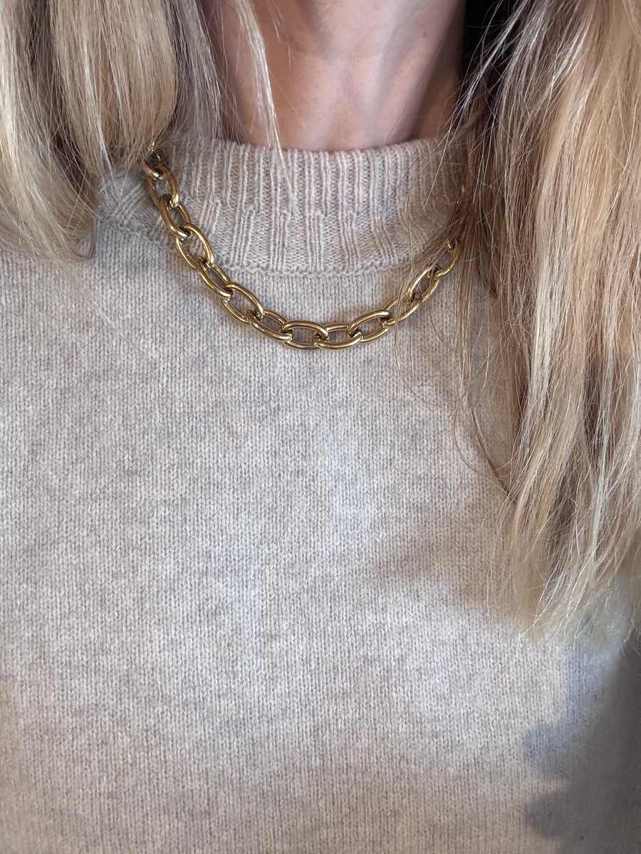 ETWW Gold Plated Chunky Short Necklace