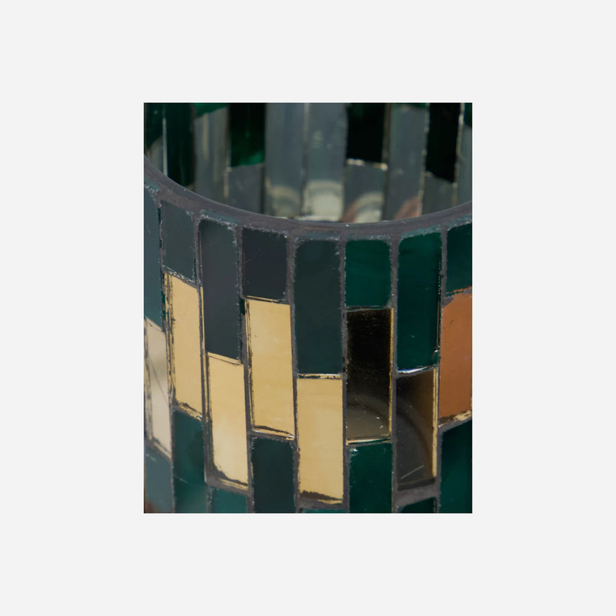 House Doctor Tea Light Holder Dark Green Gold