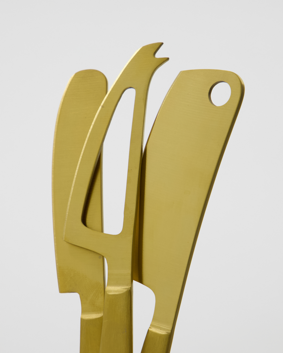 House Doctor Set Of Cheese Knives Gold