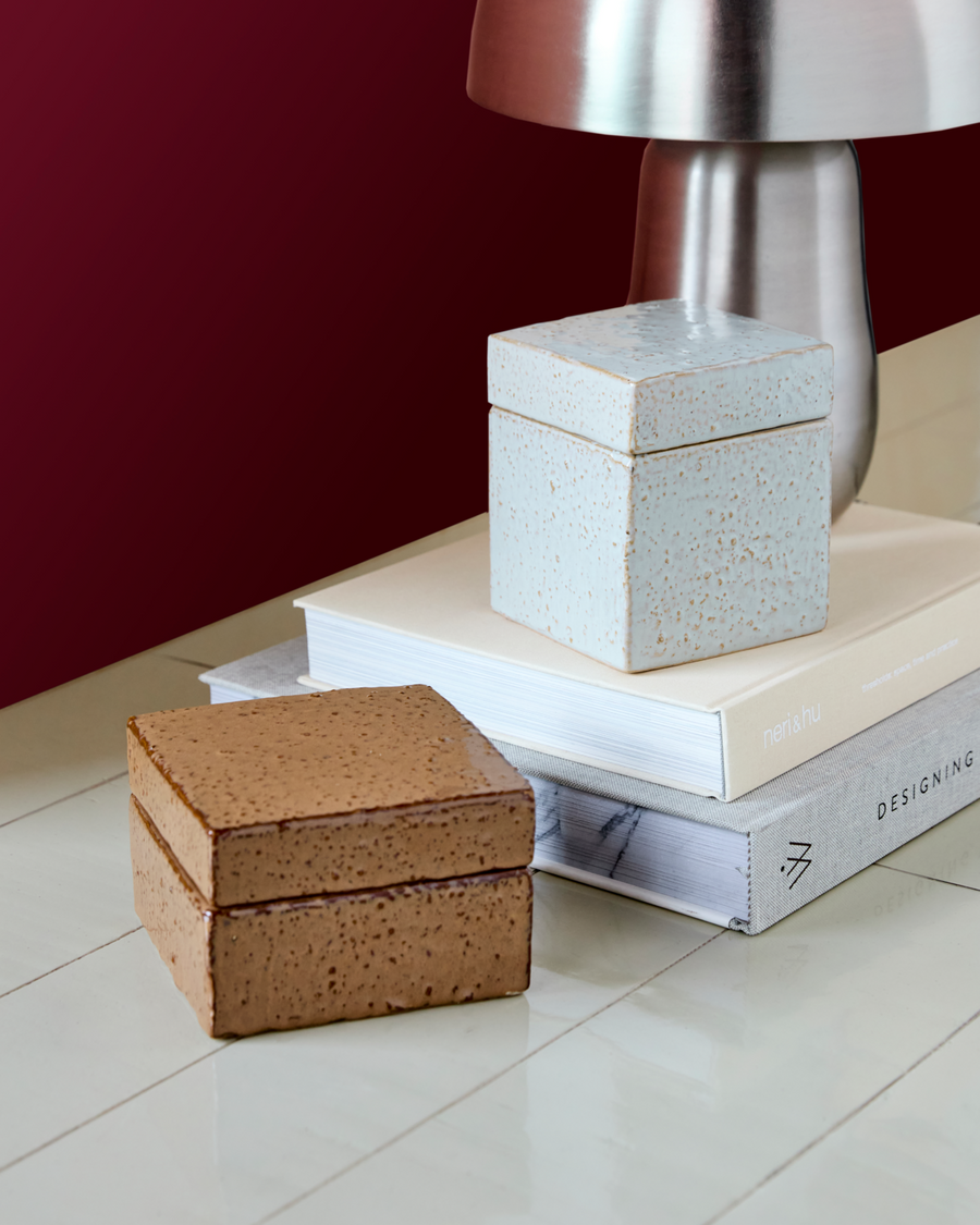 House Doctor Treasure Ceramic Box Brown