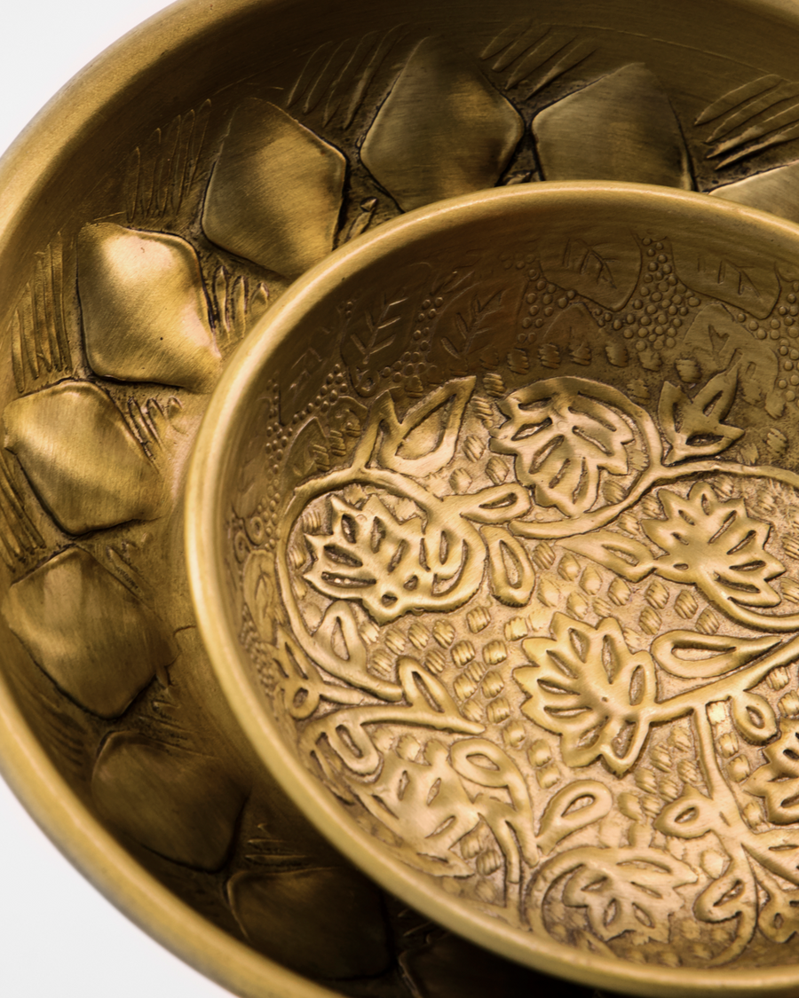 House Doctor Una Set Of Two Golden Bowls